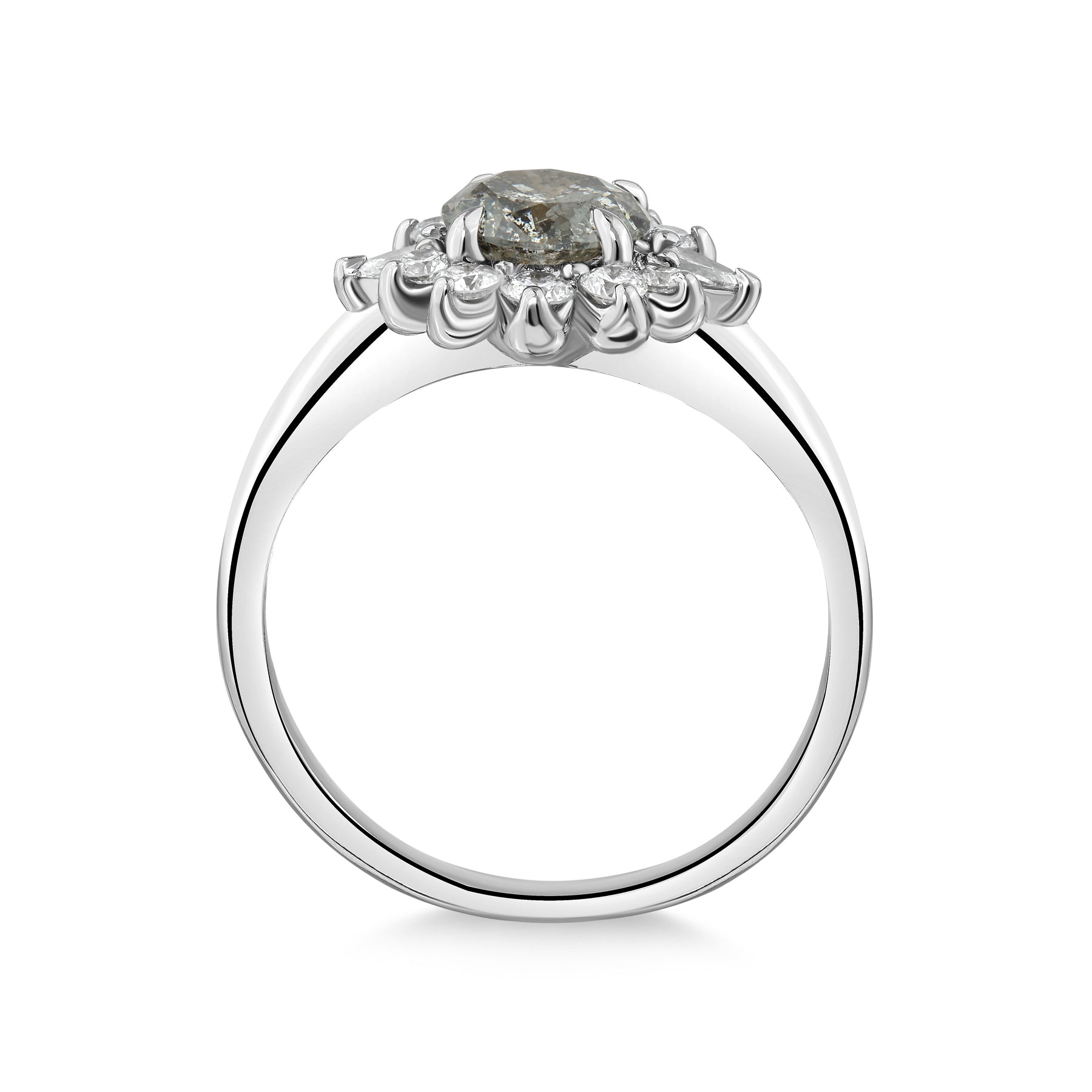 Ondine - Salt and Pepper Diamond Engagement Ring