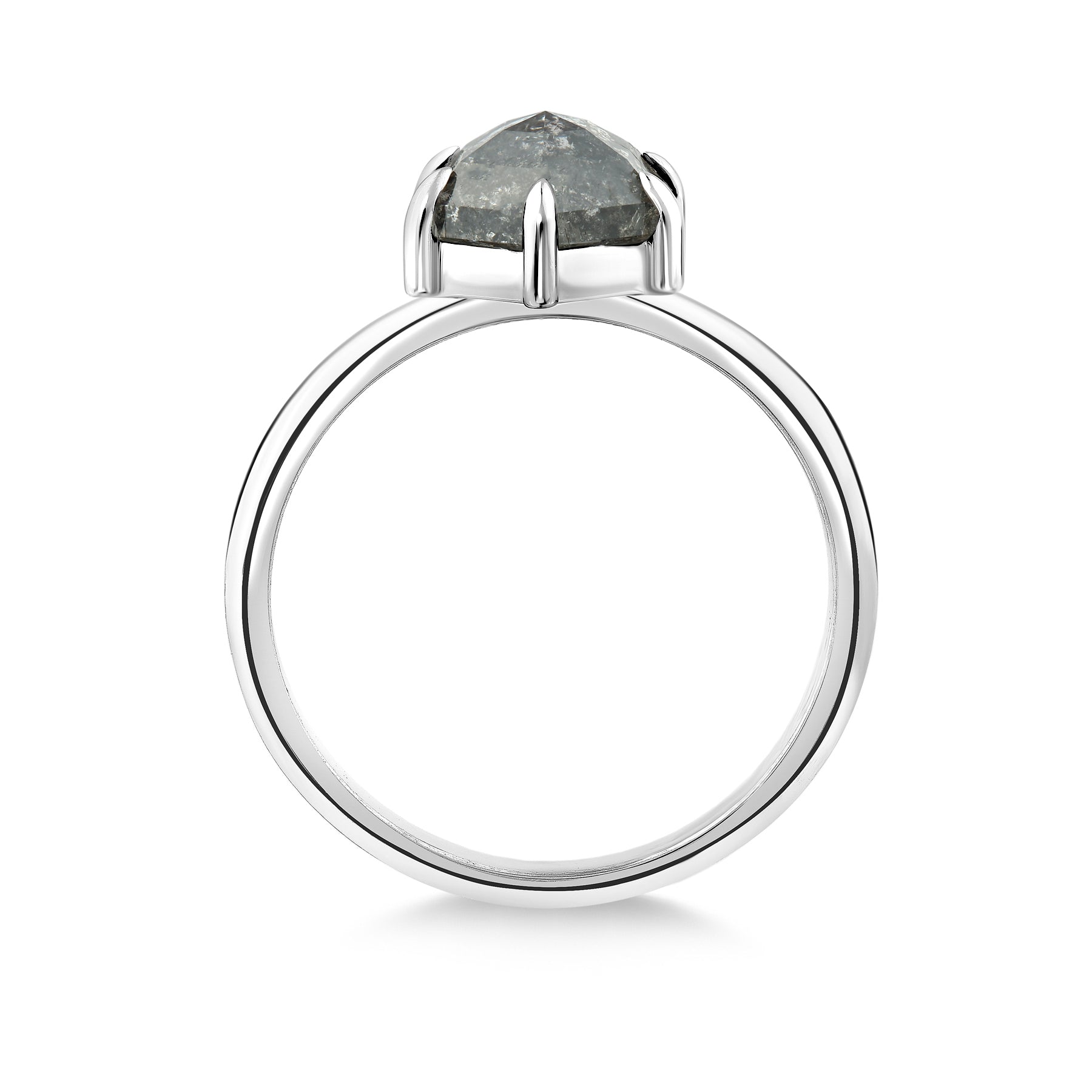 Allegra - Hexagon Salt and Pepper Diamond Ring