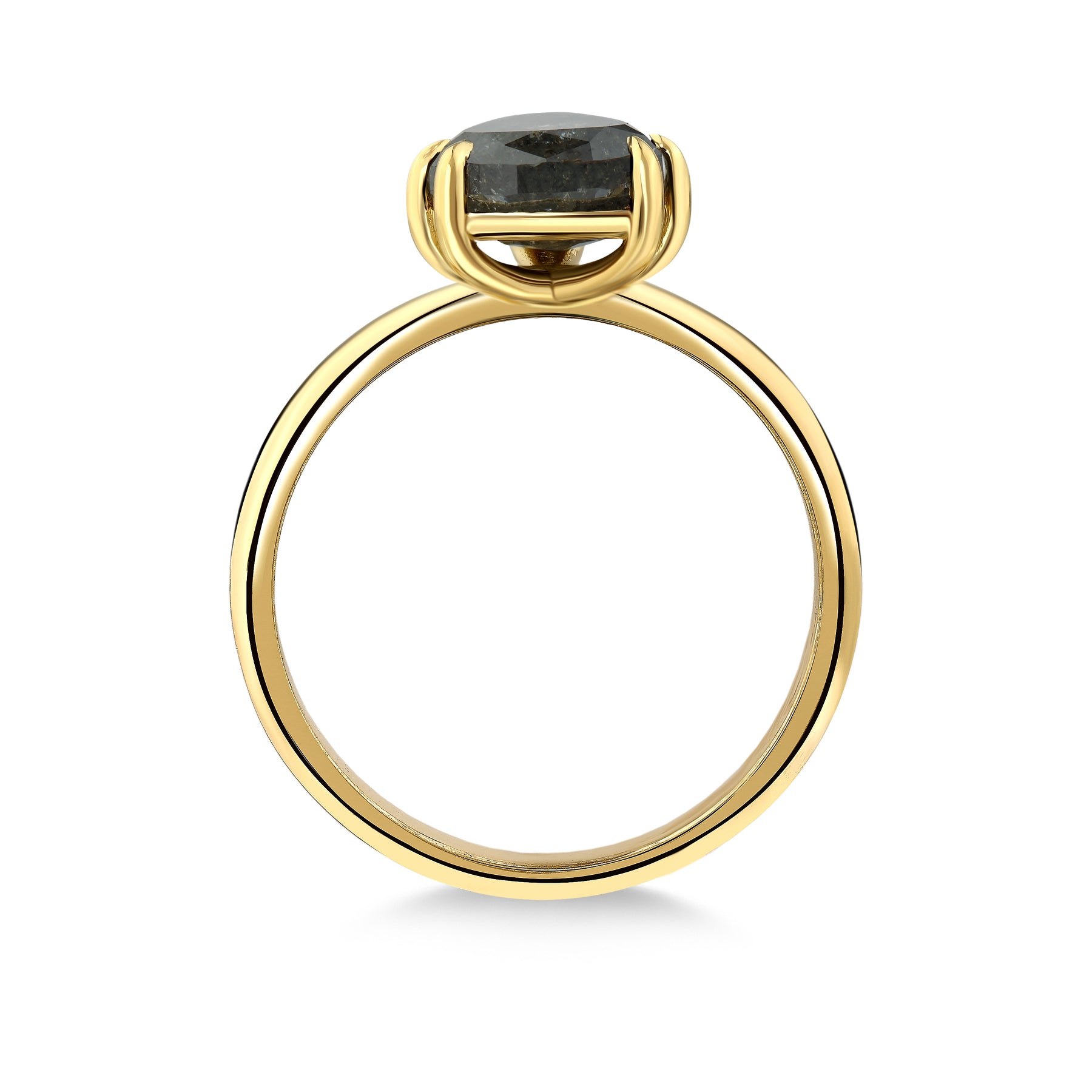 Amas - Fancy Cut Natural Black Diamond Ring