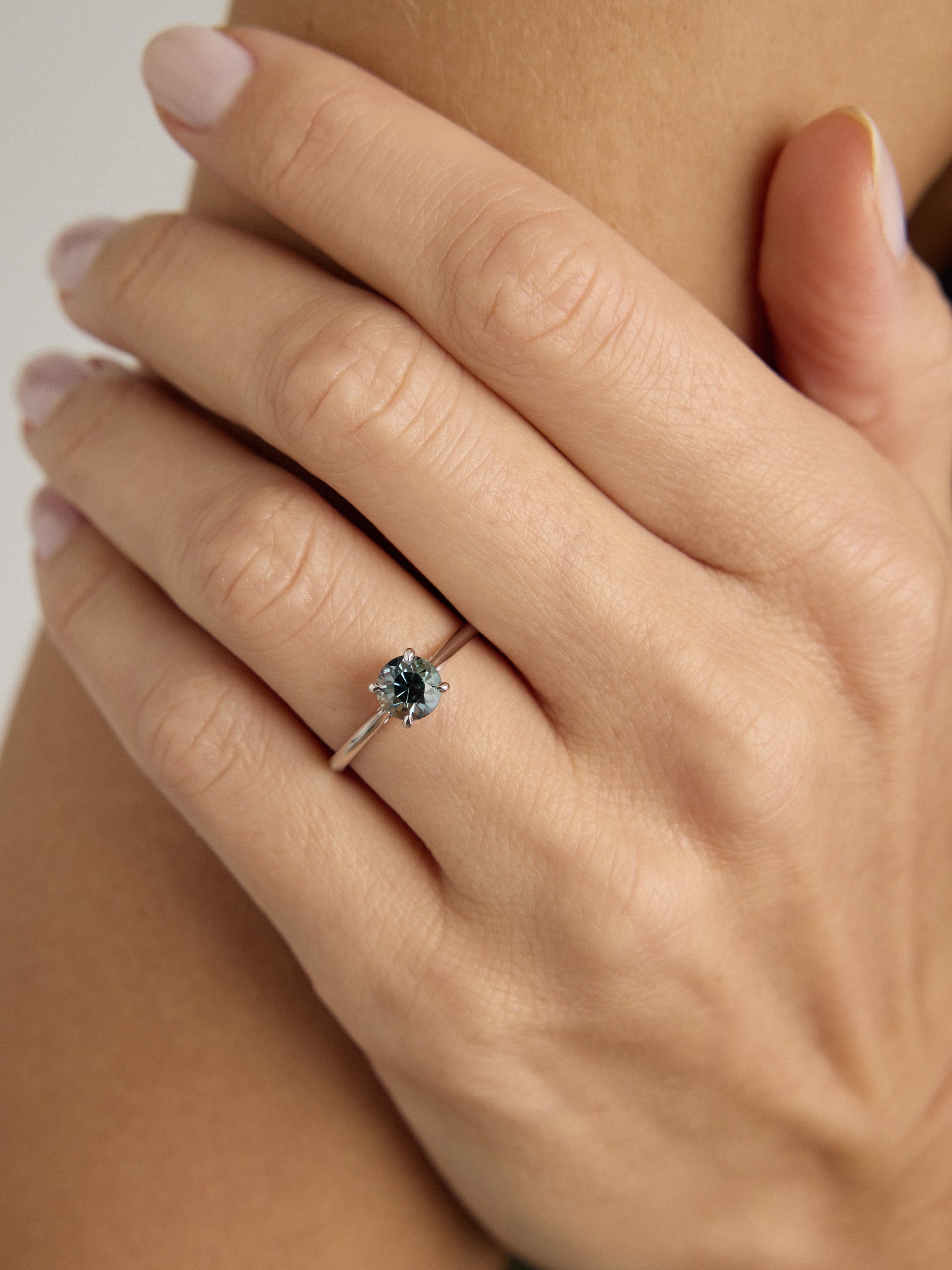 Borges - Teal Sapphire Engagement Ring