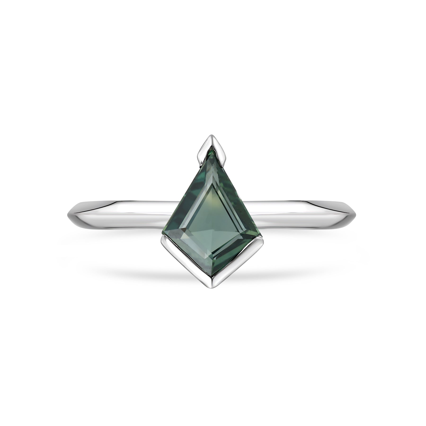 Cadenza - Kite Cut Teal Sapphire Ring