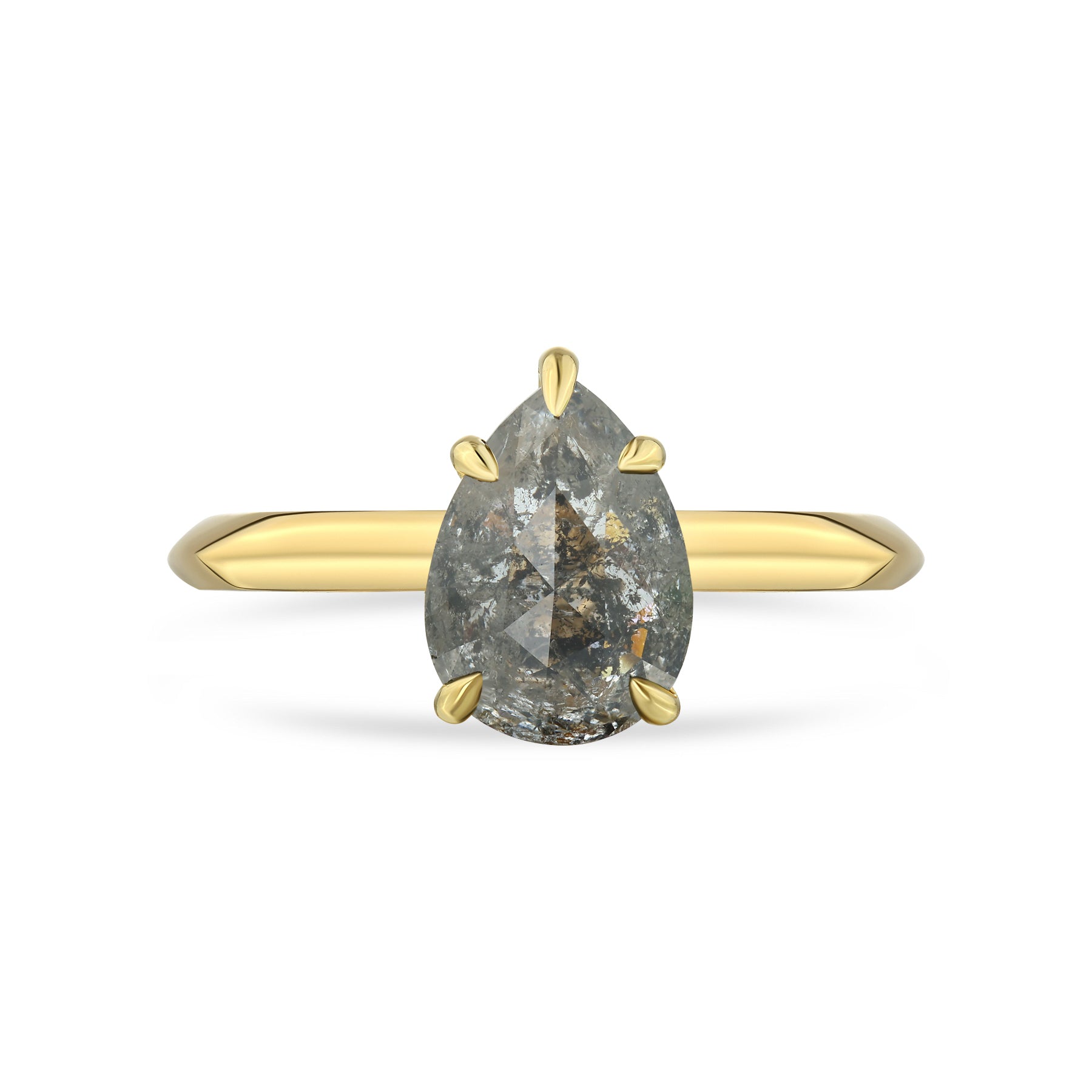 Isla - Pear-Shaped Salt and Pepper Diamond Ring