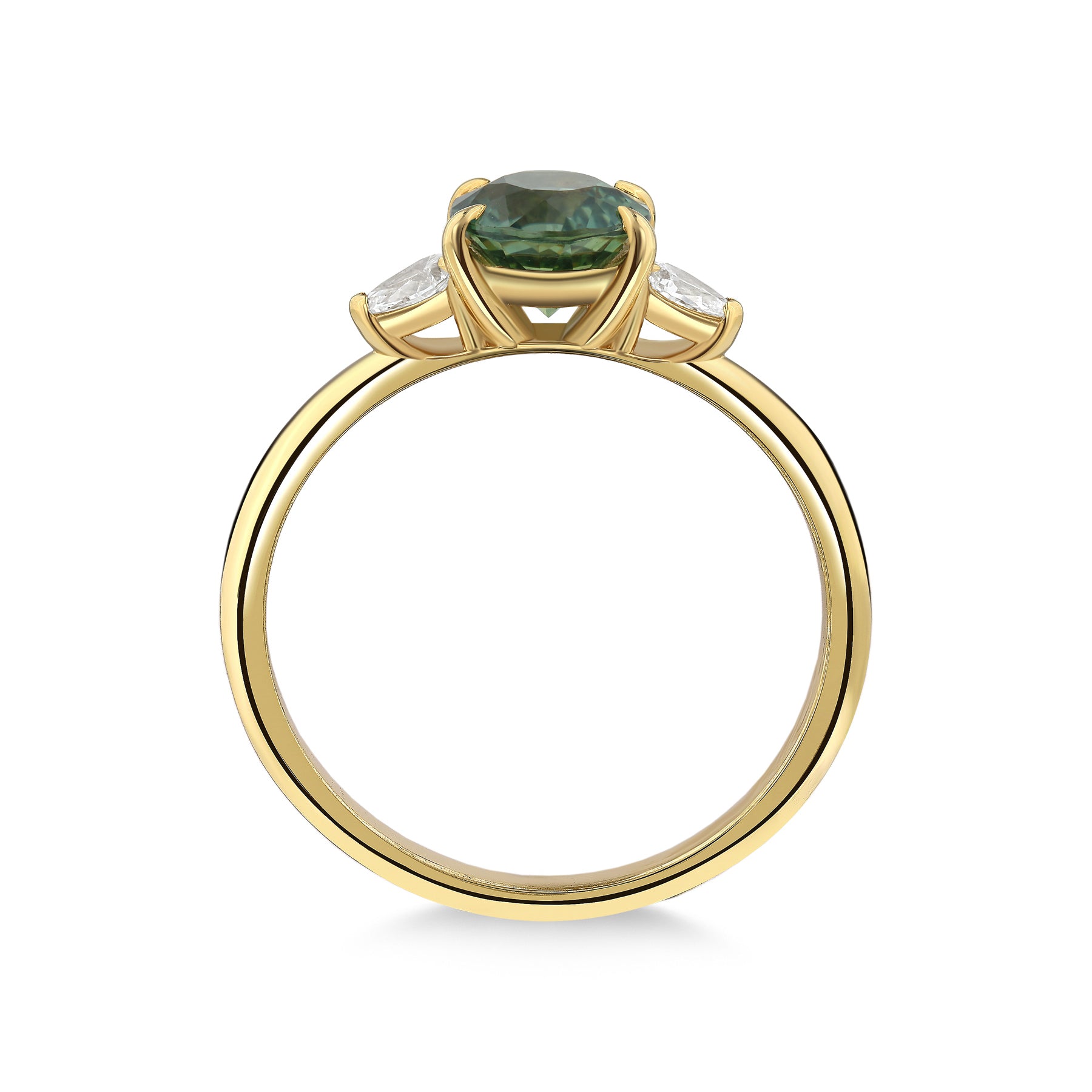 Larkspur - Green Sapphire and Diamond Ring