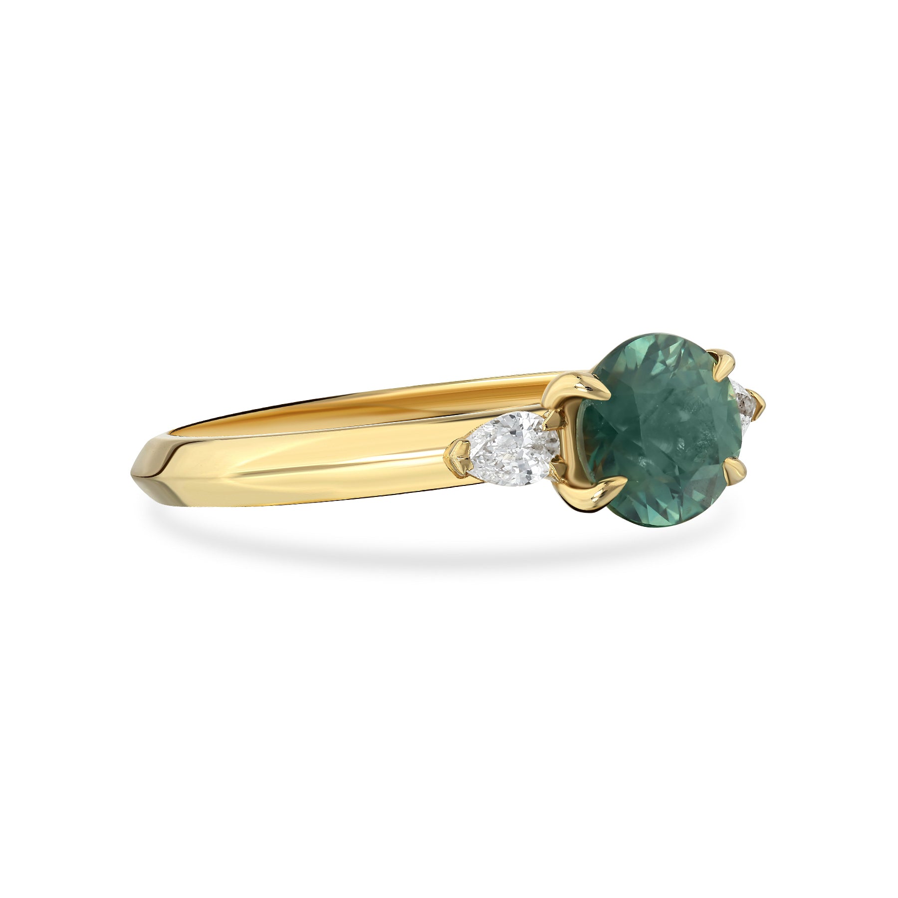 Larkspur - Green Sapphire and Diamond Ring