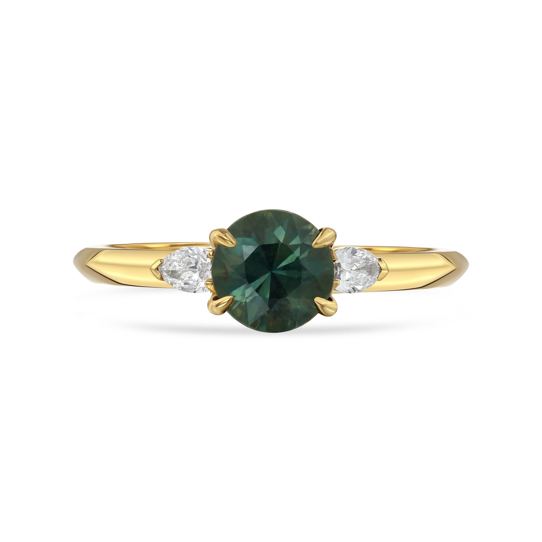 Larkspur - Green Sapphire and Diamond Ring