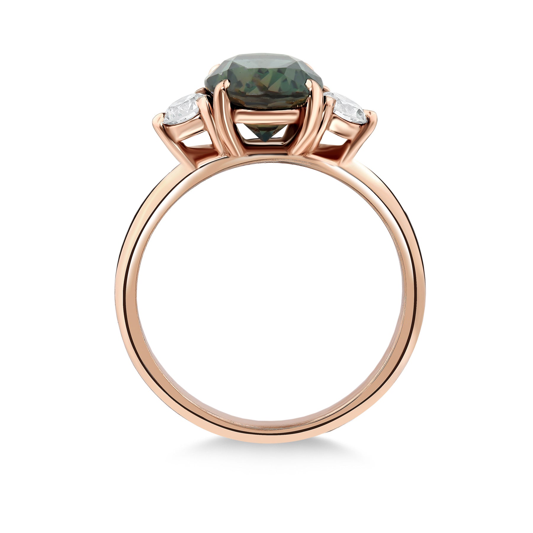 Mabel - Green Sapphire and Diamond Ring