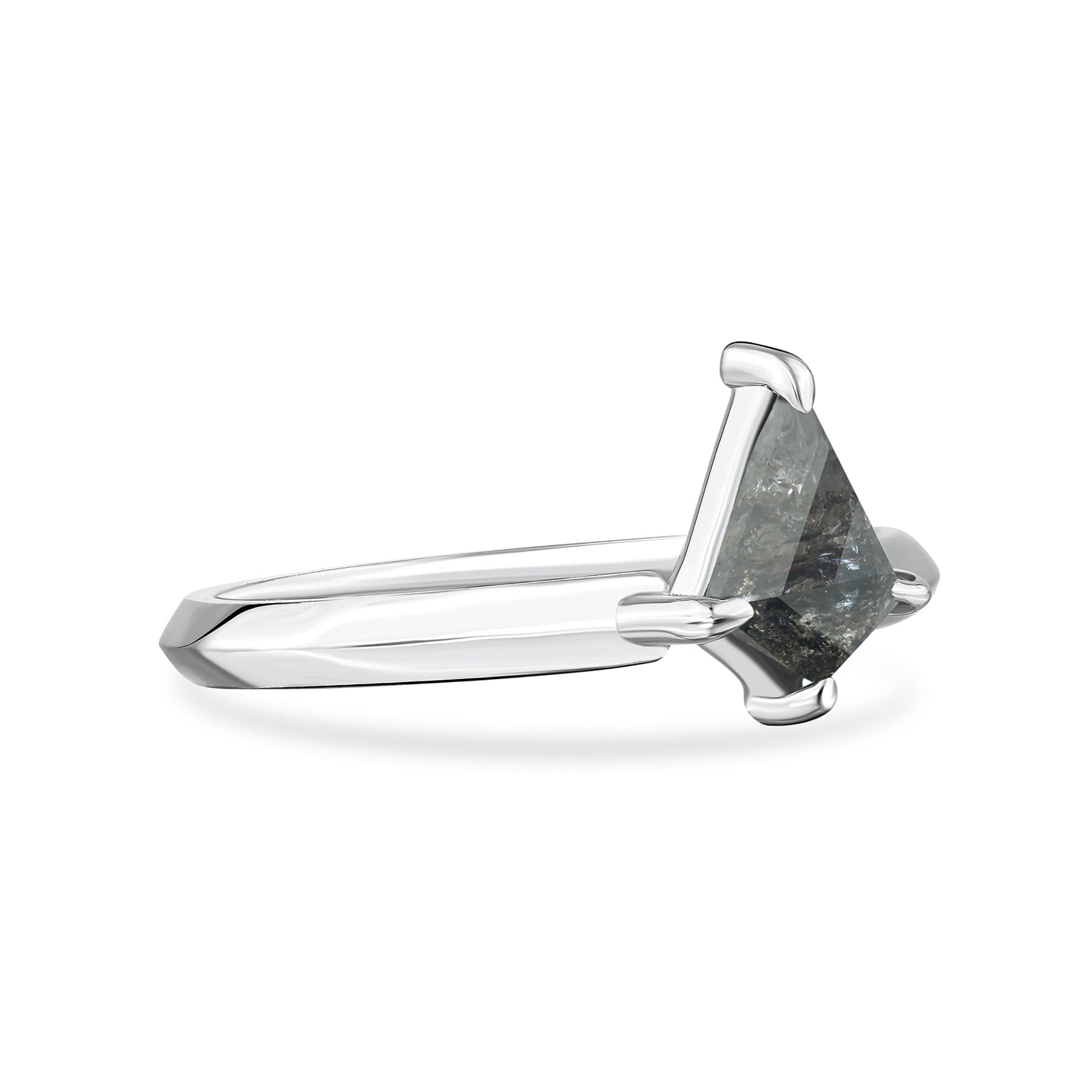 Micah - Kite-Shaped Salt and Pepper Diamond Ring