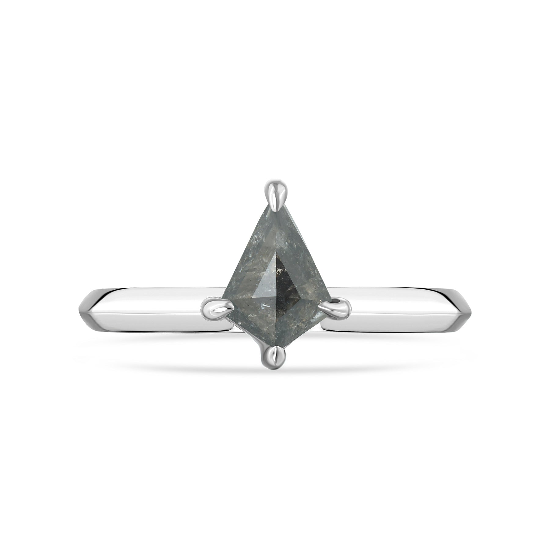 Micah - Kite-Shaped Salt and Pepper Diamond Ring