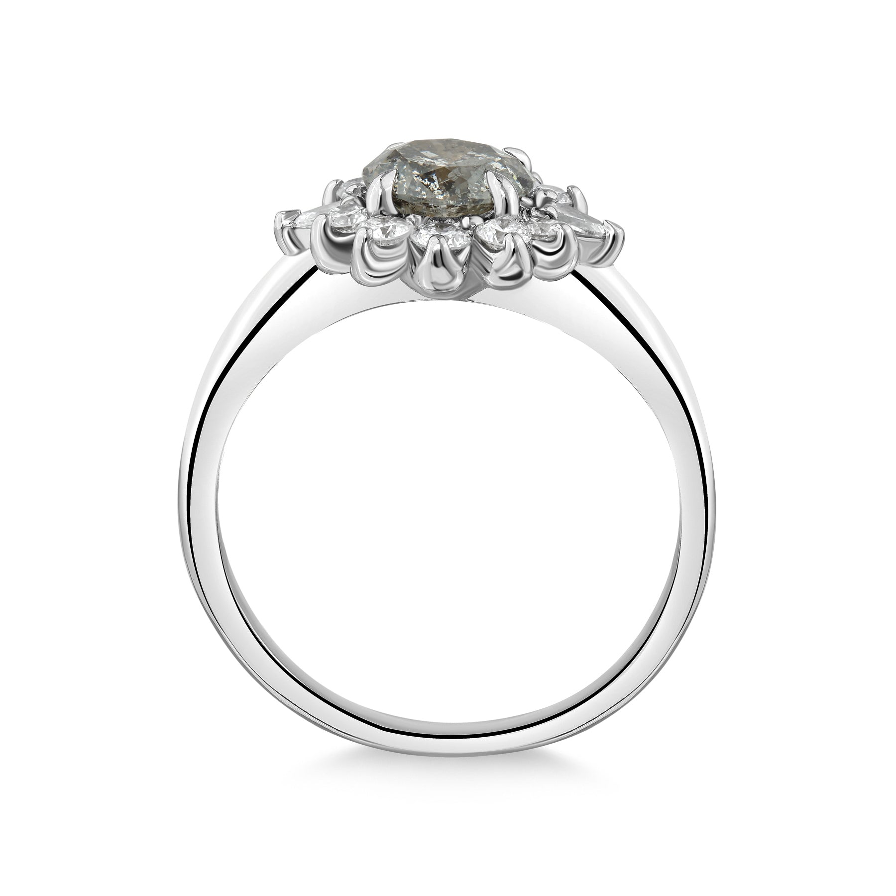 Ondine - Salt and Pepper Diamond Engagement Ring