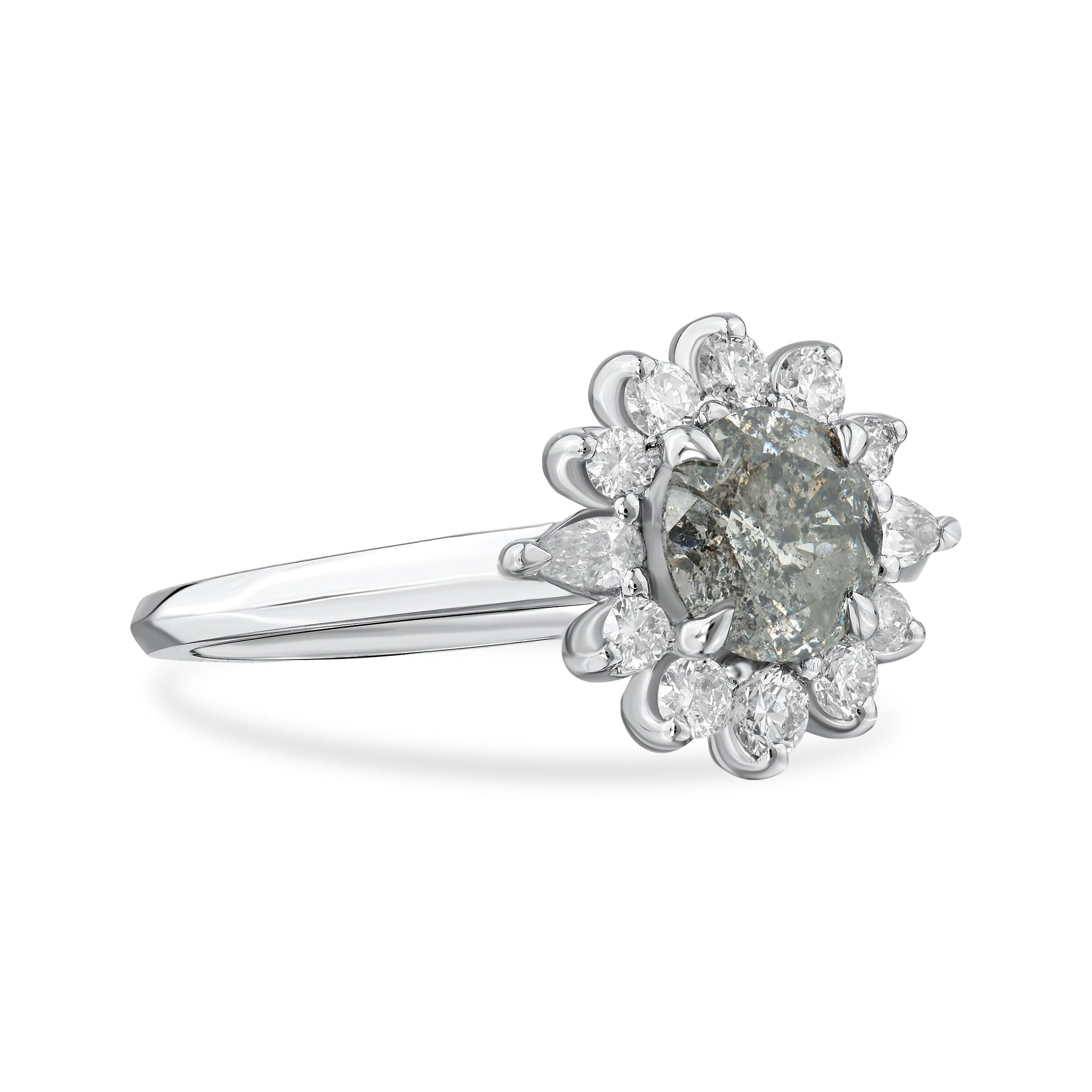 Ondine - Salt and Pepper Diamond Engagement Ring