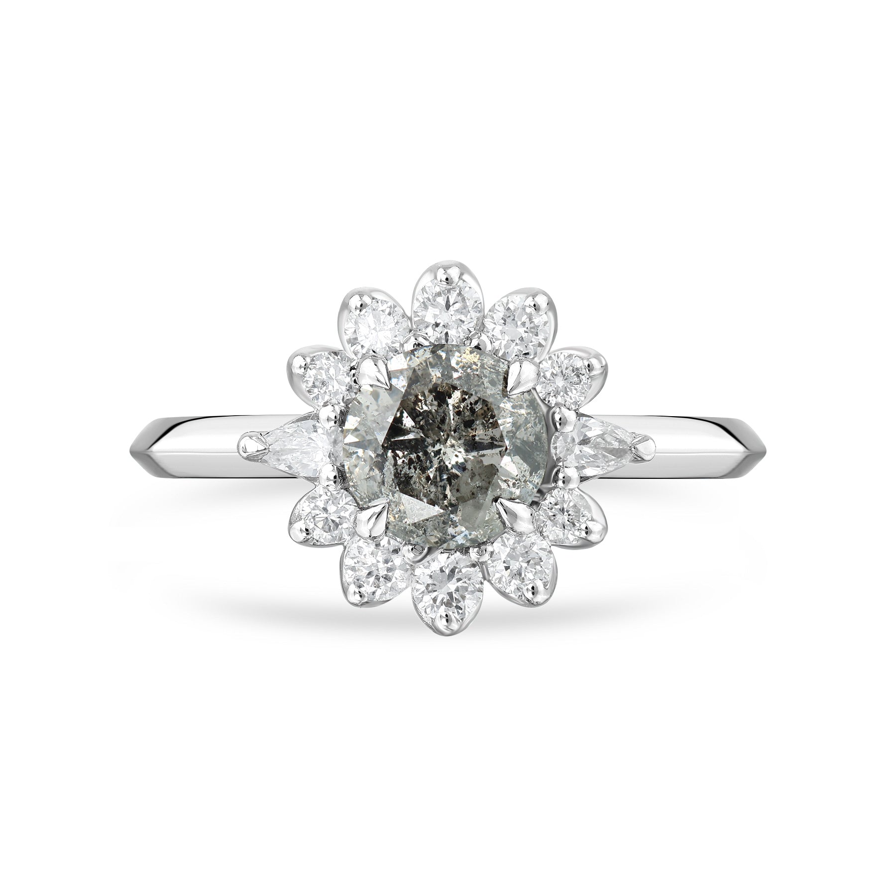 Ondine - Salt and Pepper Diamond Engagement Ring