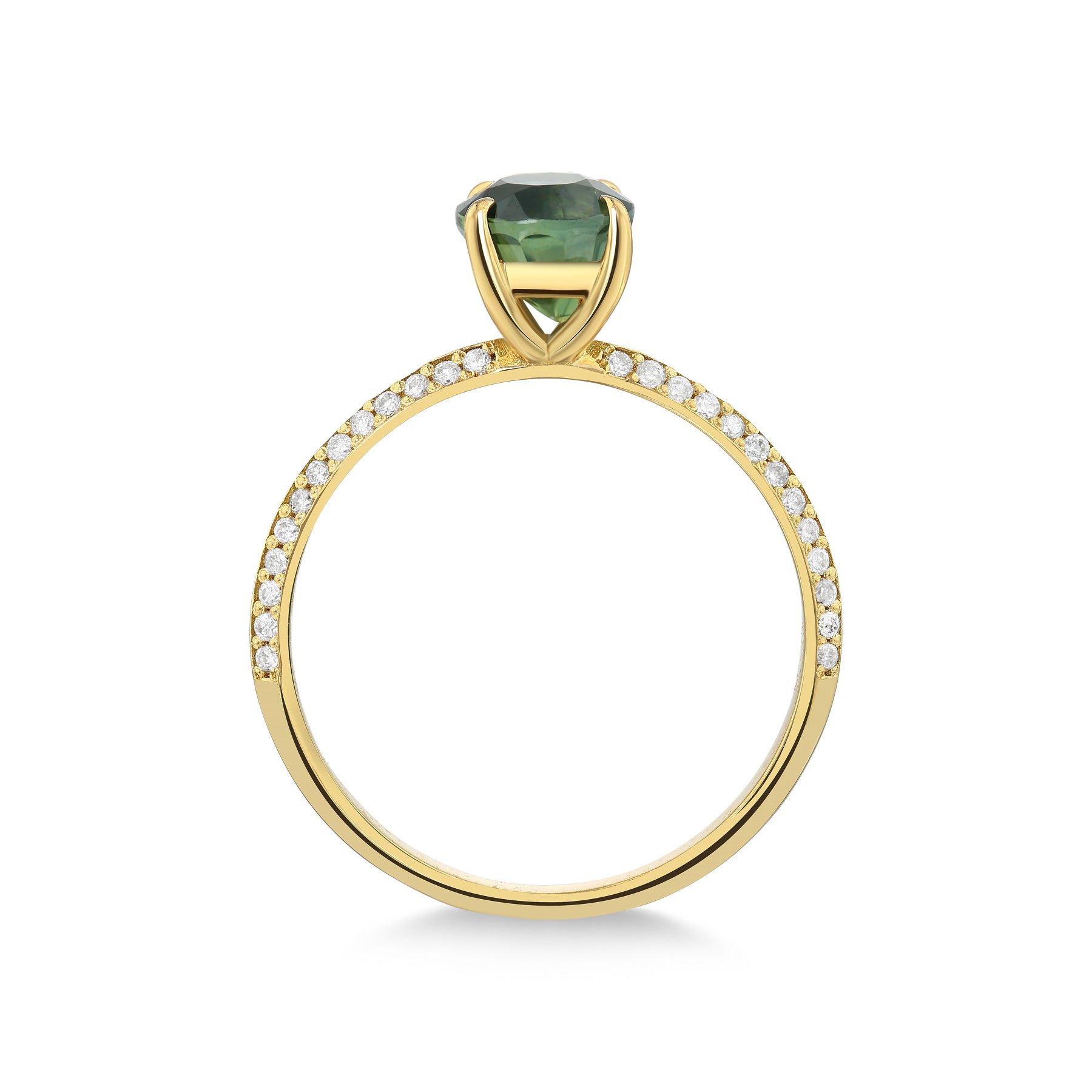 Thalassa - Green Sapphire Engagement Ring