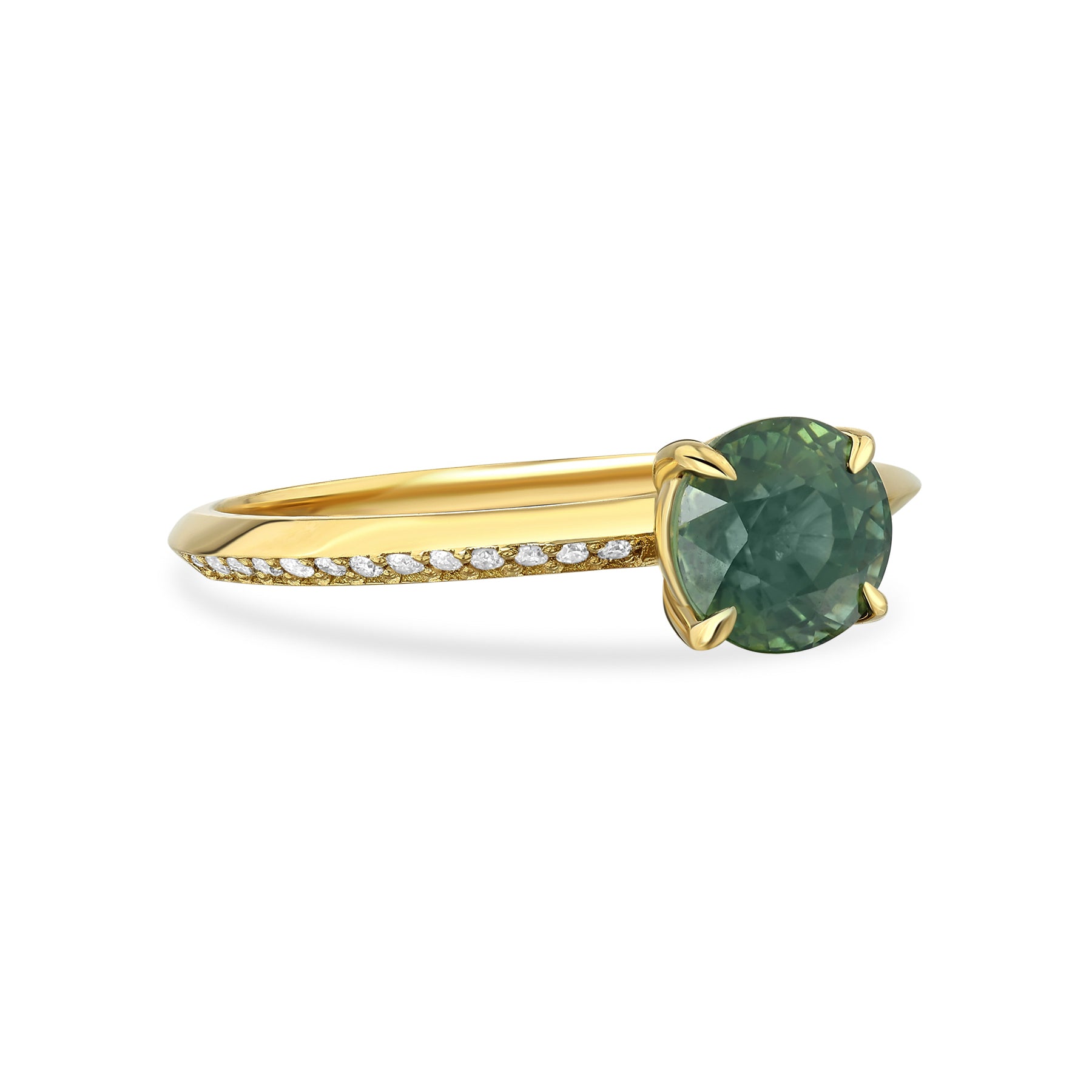 Thalassa - Green Sapphire Engagement Ring