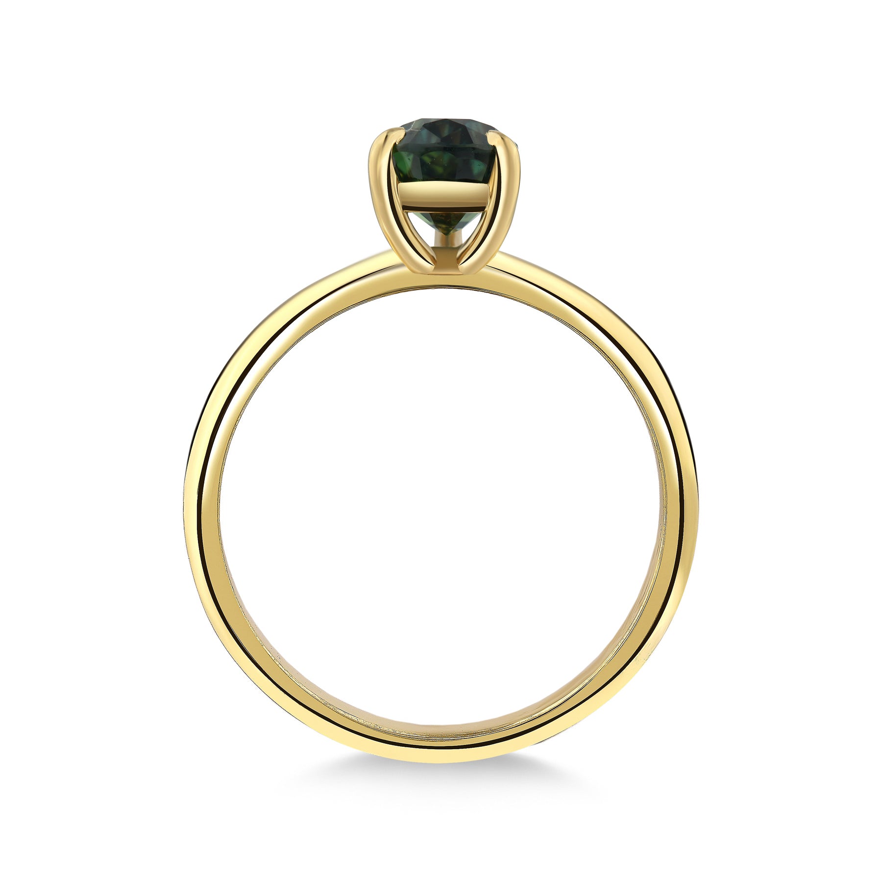 Winterbotham - Unique Green Sapphire Engagement Ring in 18K Gold